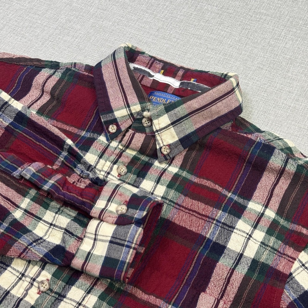 Pendleton Wool Flannel Button-Up Shirt Women's XL Red Long Sleeve Heavyweight